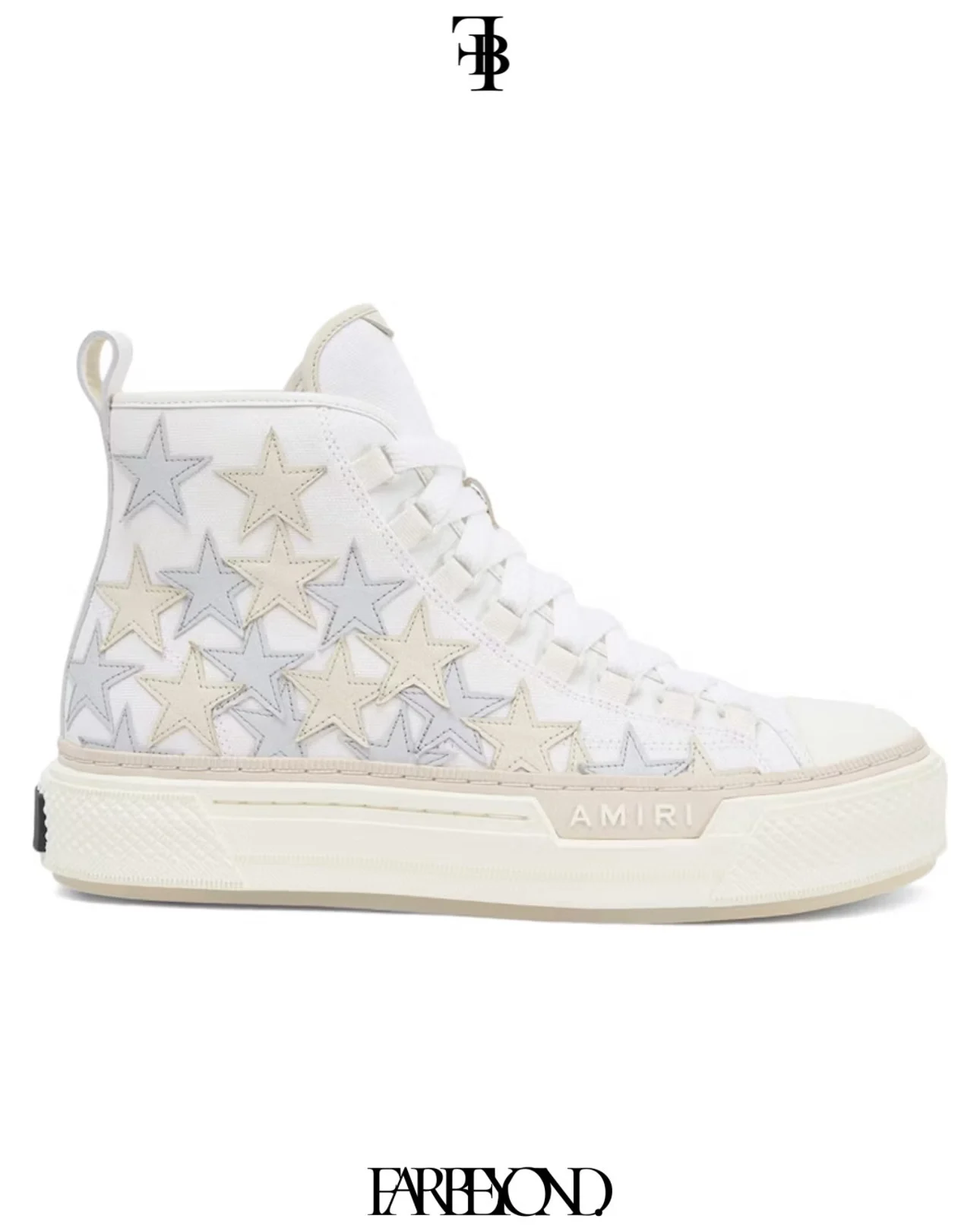 Amiri Stars Court High-Top Sneakers - White