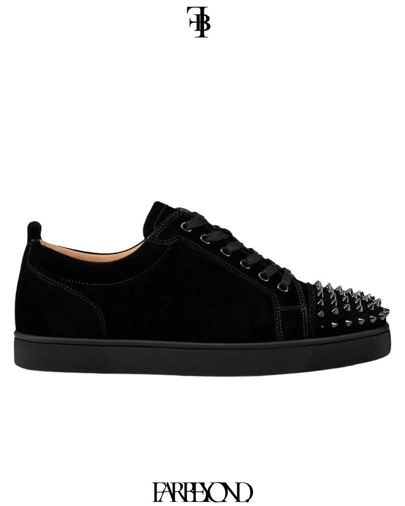Christian Louboutin - Louis Junior Spikes Veau Velours Sneakers - Black
