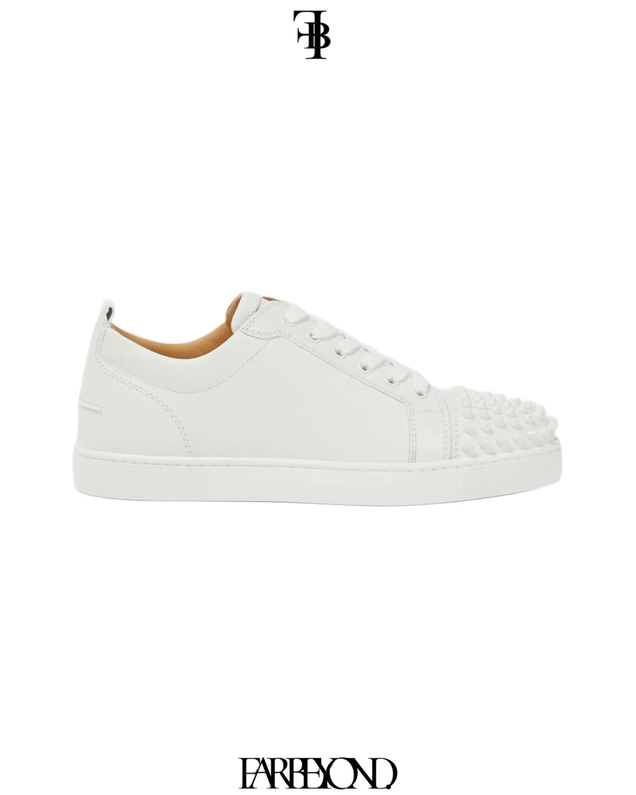 Christian Louboutin - Louis Junior Spikes Suede Sneakers - White