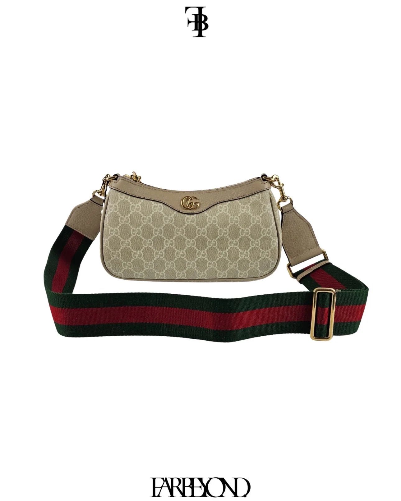 Gucci Ophidia Small Beige & White GG Canvas Shoulder Bag