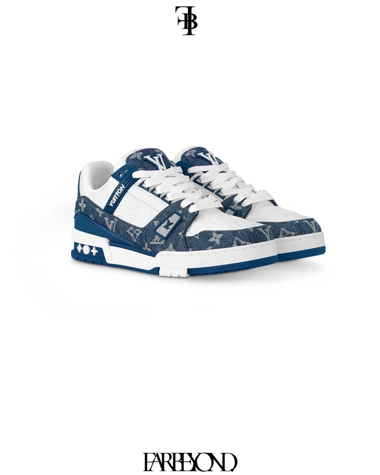 Louis Vuitton Denim Trainer Sneaker - Black - Image 7
