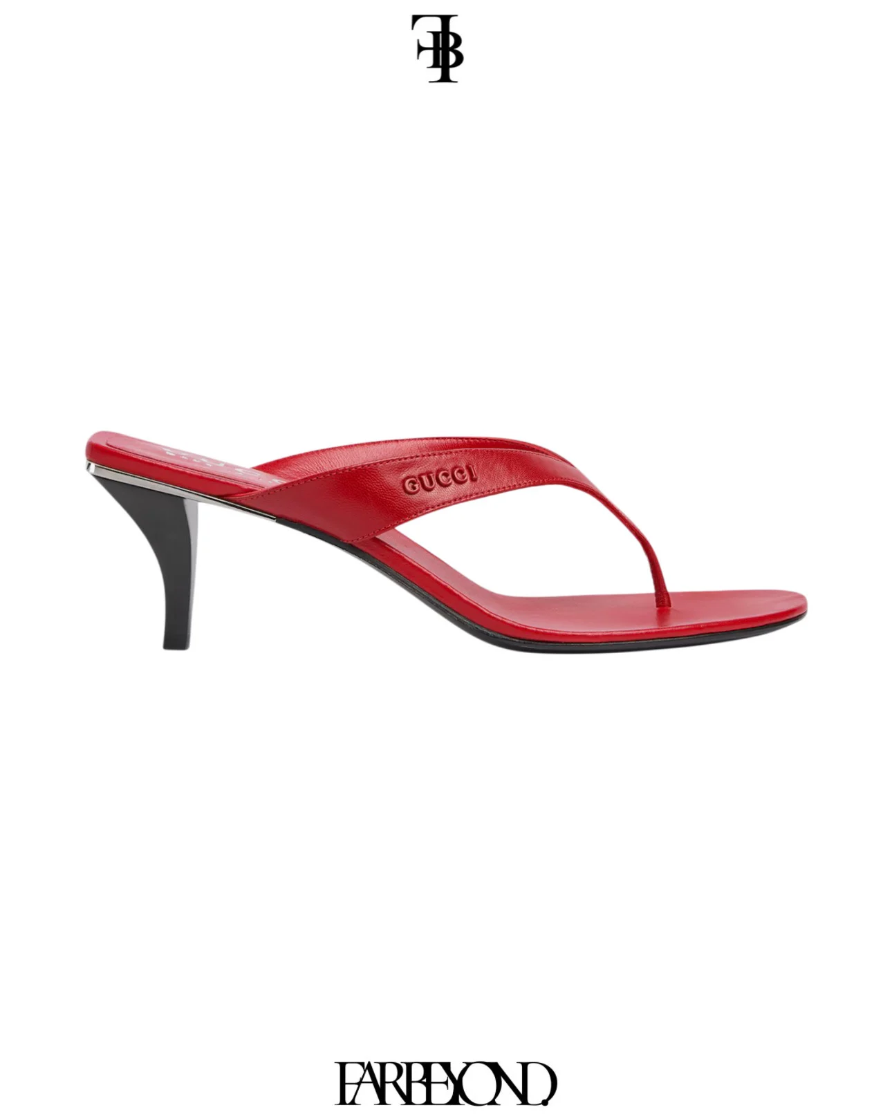 Gucci Vittoria Red Leather Thong