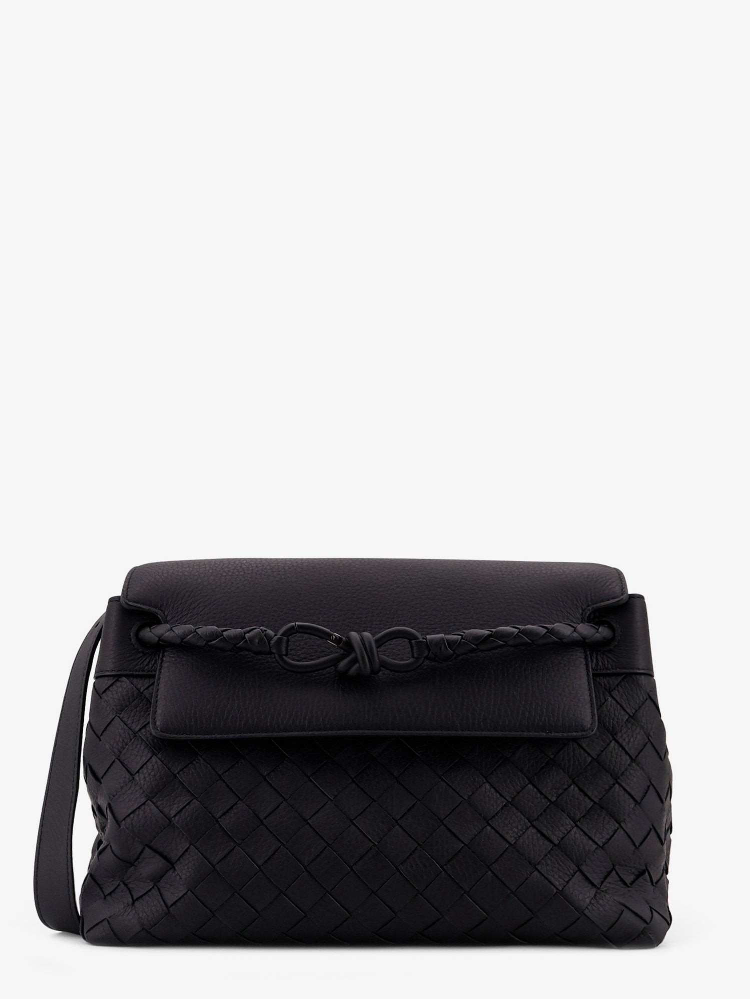 Andiamo leather shoulder bag with Intrecciato pattern