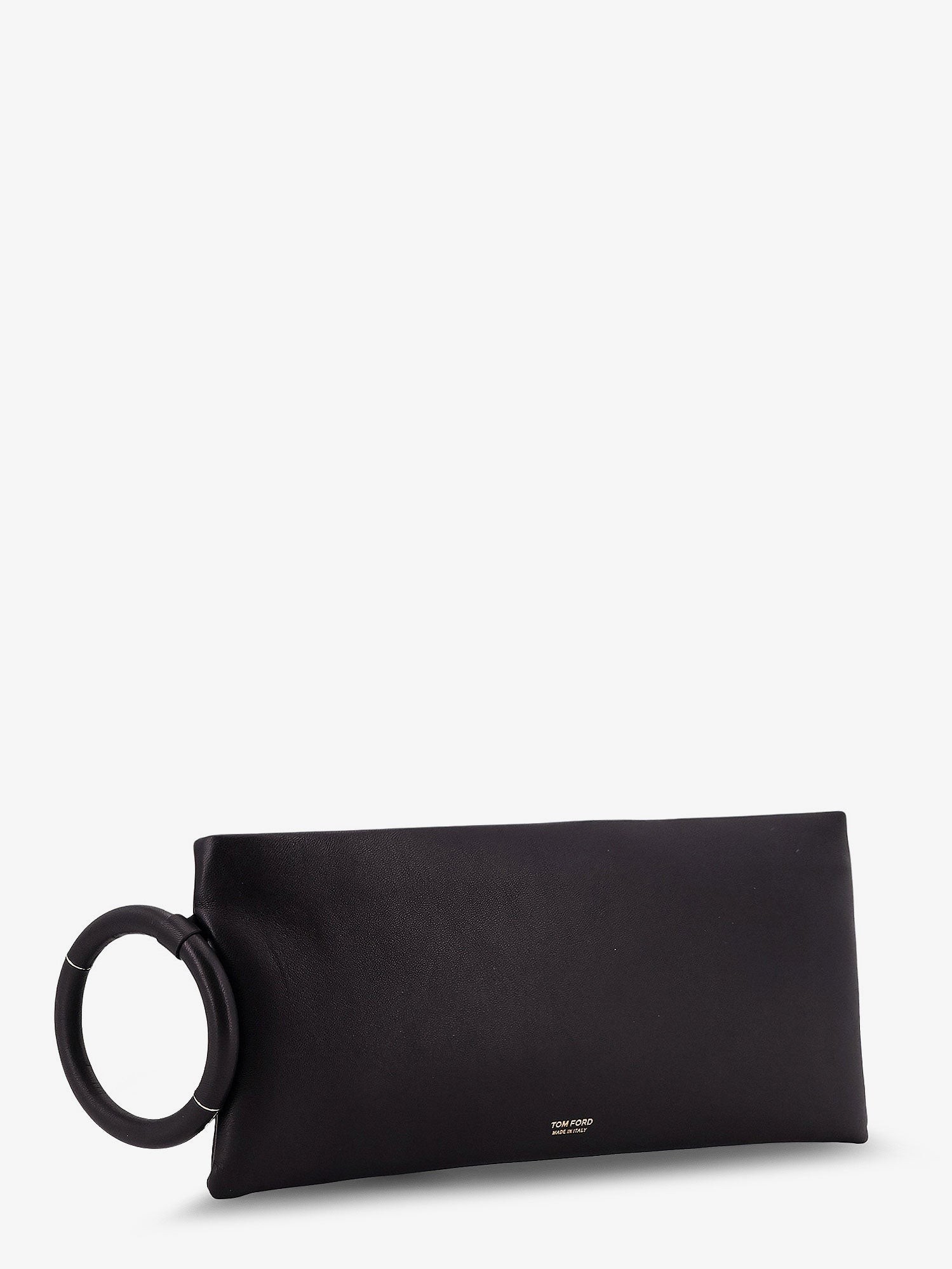 Aura leather clutch bag with lettering logo on the front - Image 4