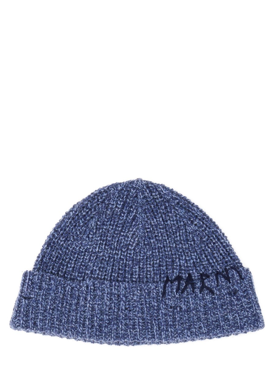 BEANIE HAT WITH "MARNI MENDING" EMBROIDERY