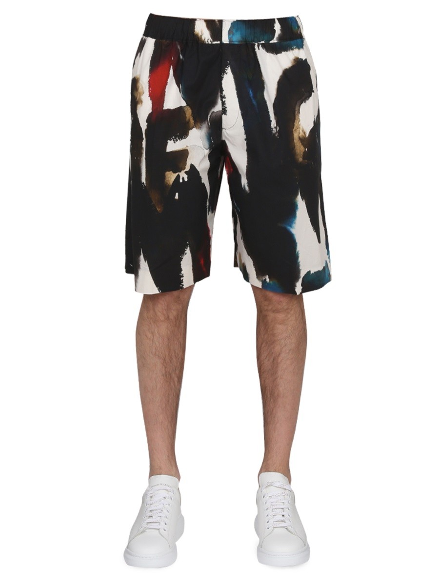 BERMUDA WITH LOGO PRINT