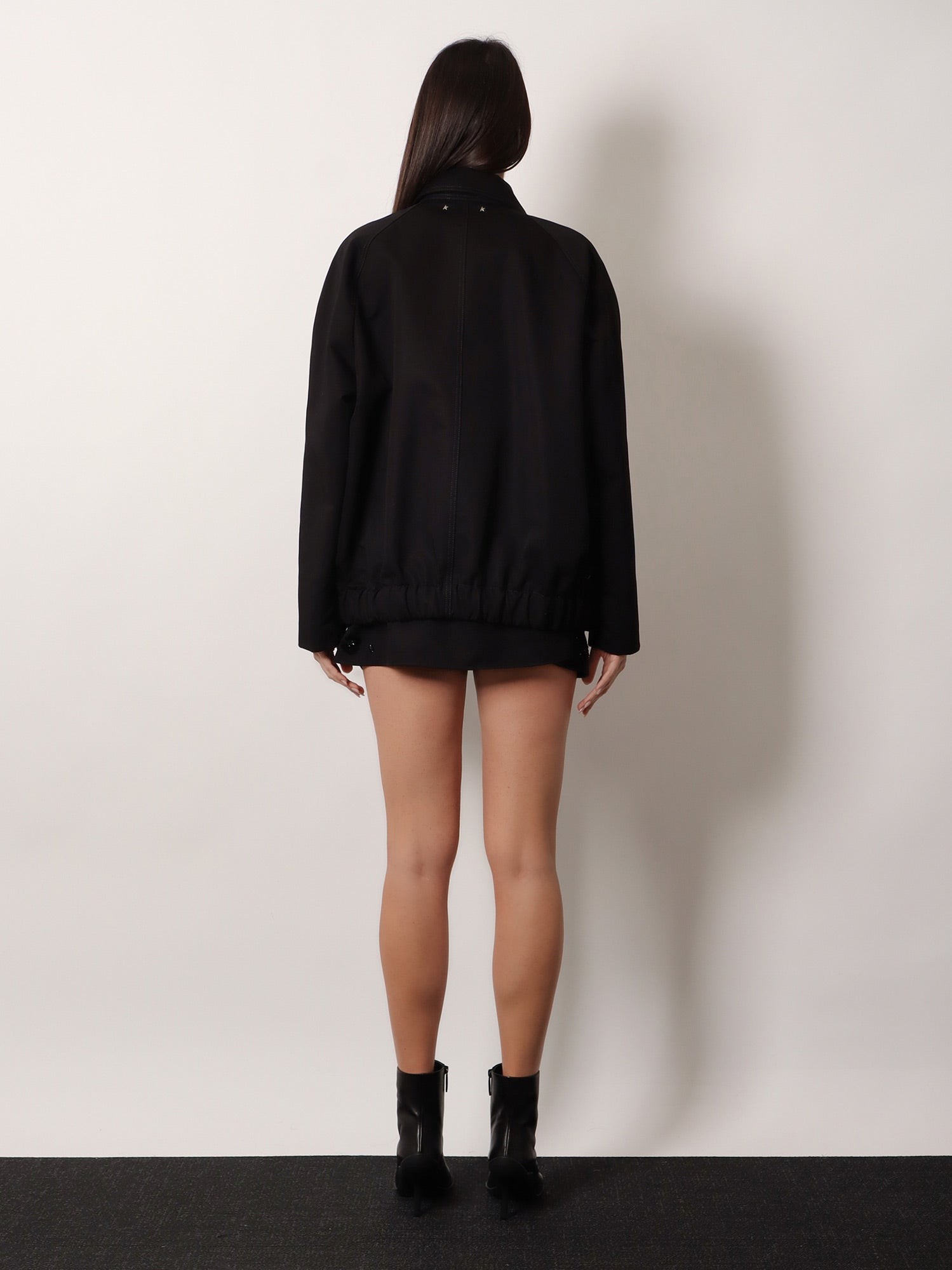 Black denim jacket with floral details in sequins and crystals - Image 3