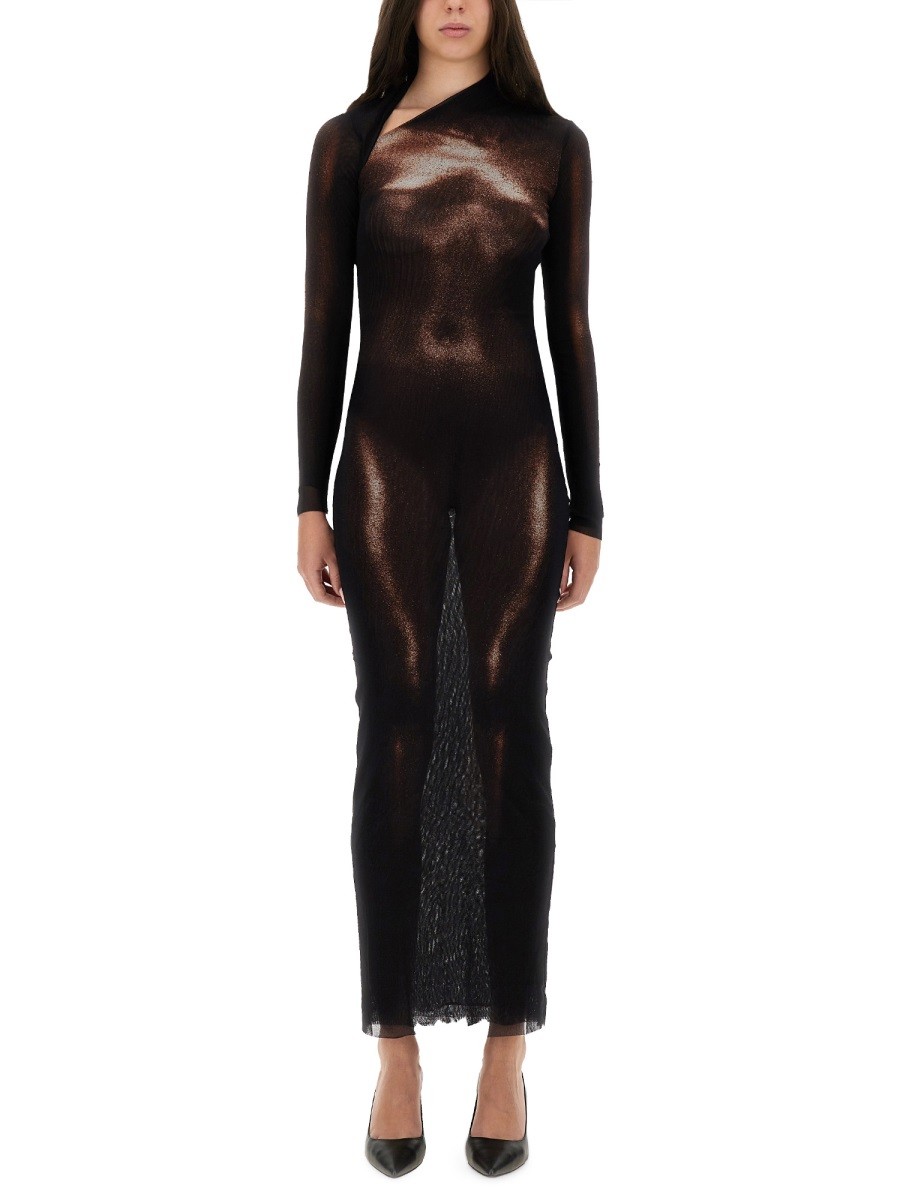 "BODY DUST" PRINT DRESS