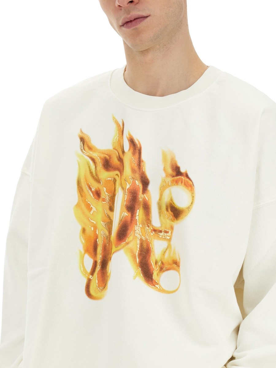 "BURNING MONOGRAM" PRINT SWEATSHIRT - Image 4