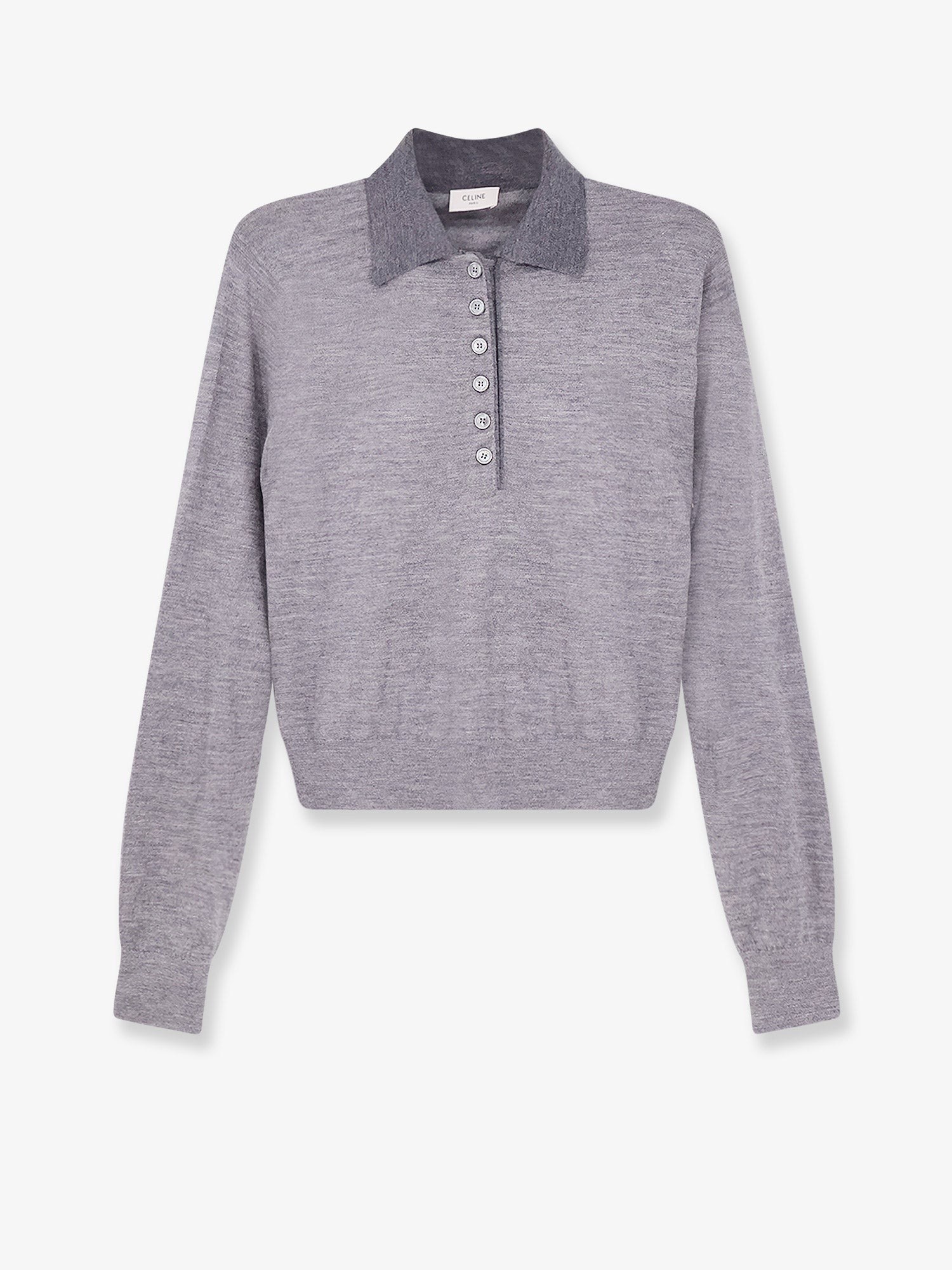 Cashmere and silk polo shirt with embroidery logo on the front