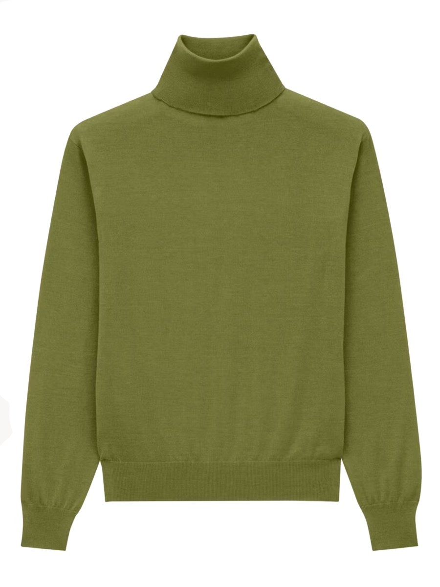 CASHMERE, WOOL AND SILK TURTLENECK PULLOVER