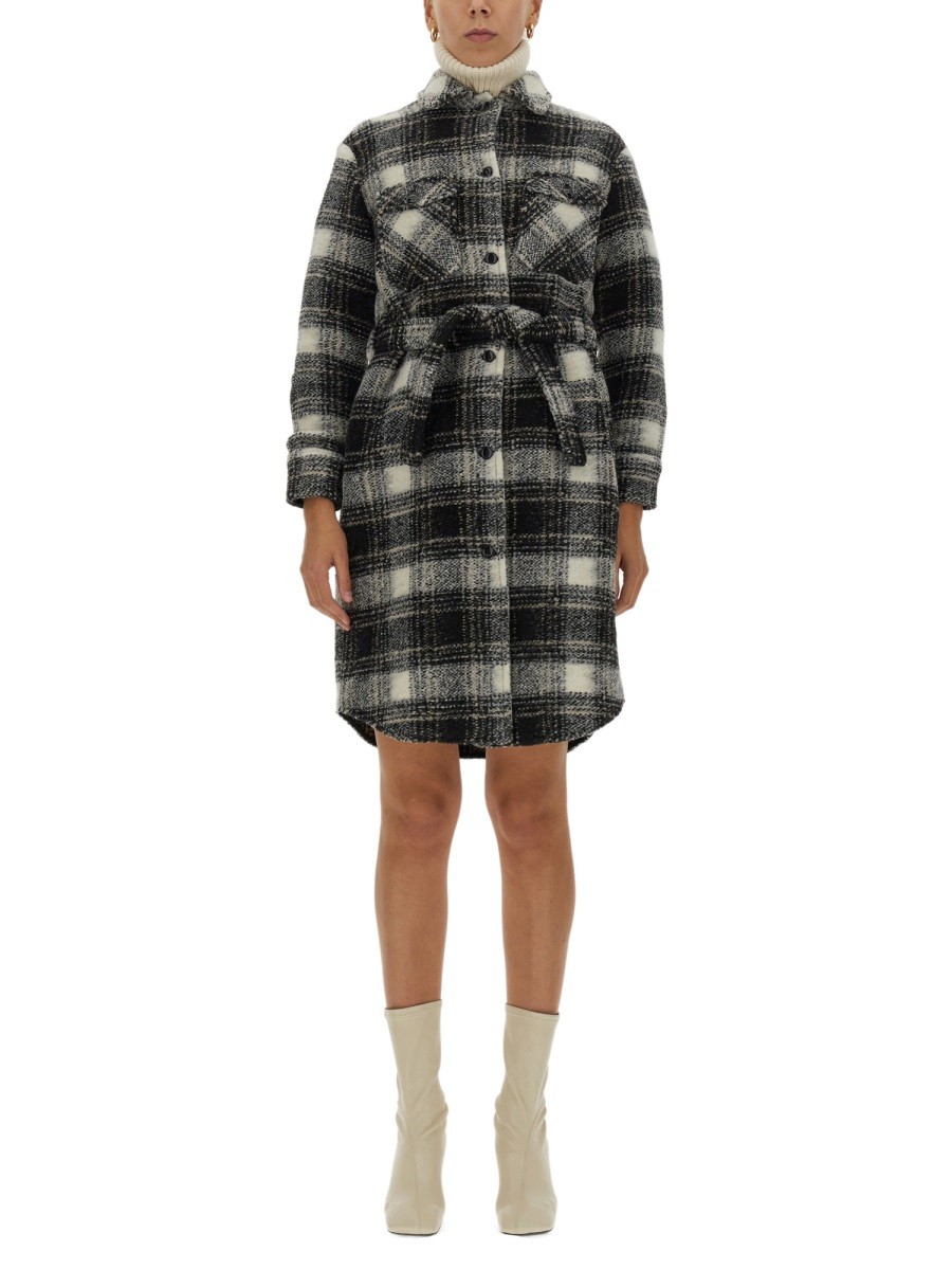 CHECK PRINT COAT