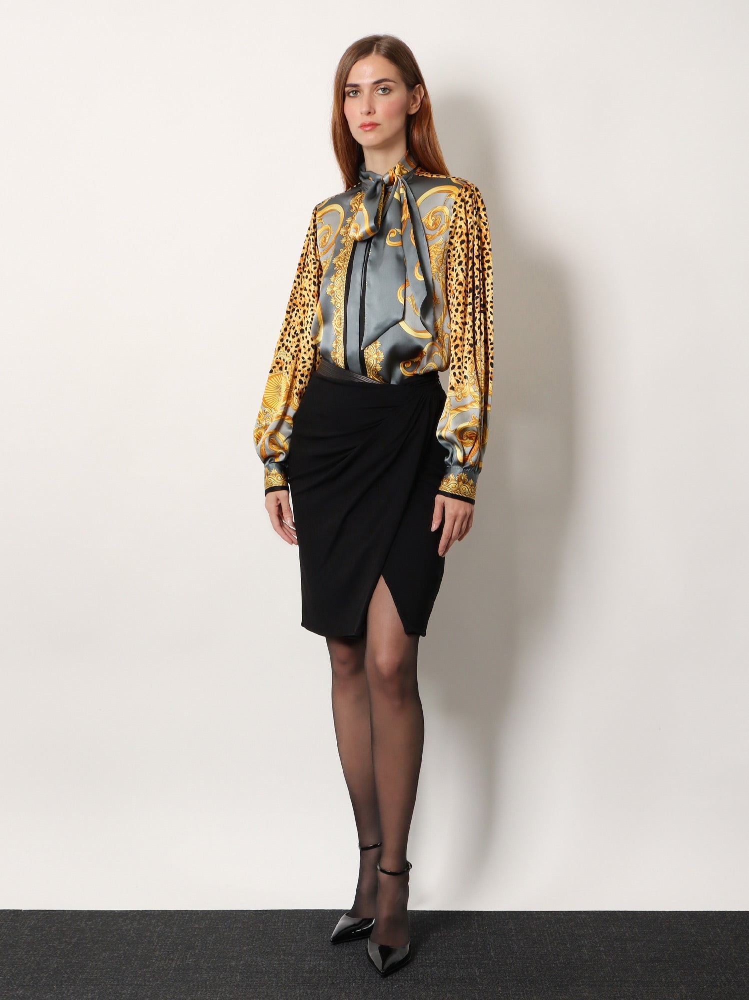 Cheetah Foulard Lavallière silk shirt - Image 2