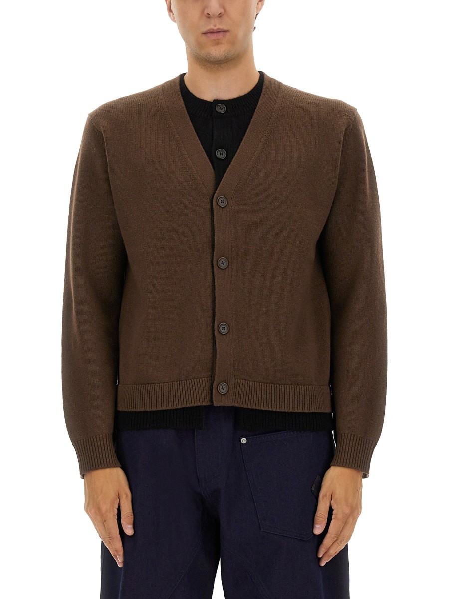 CONTRASTING LAYERED CARDIGAN