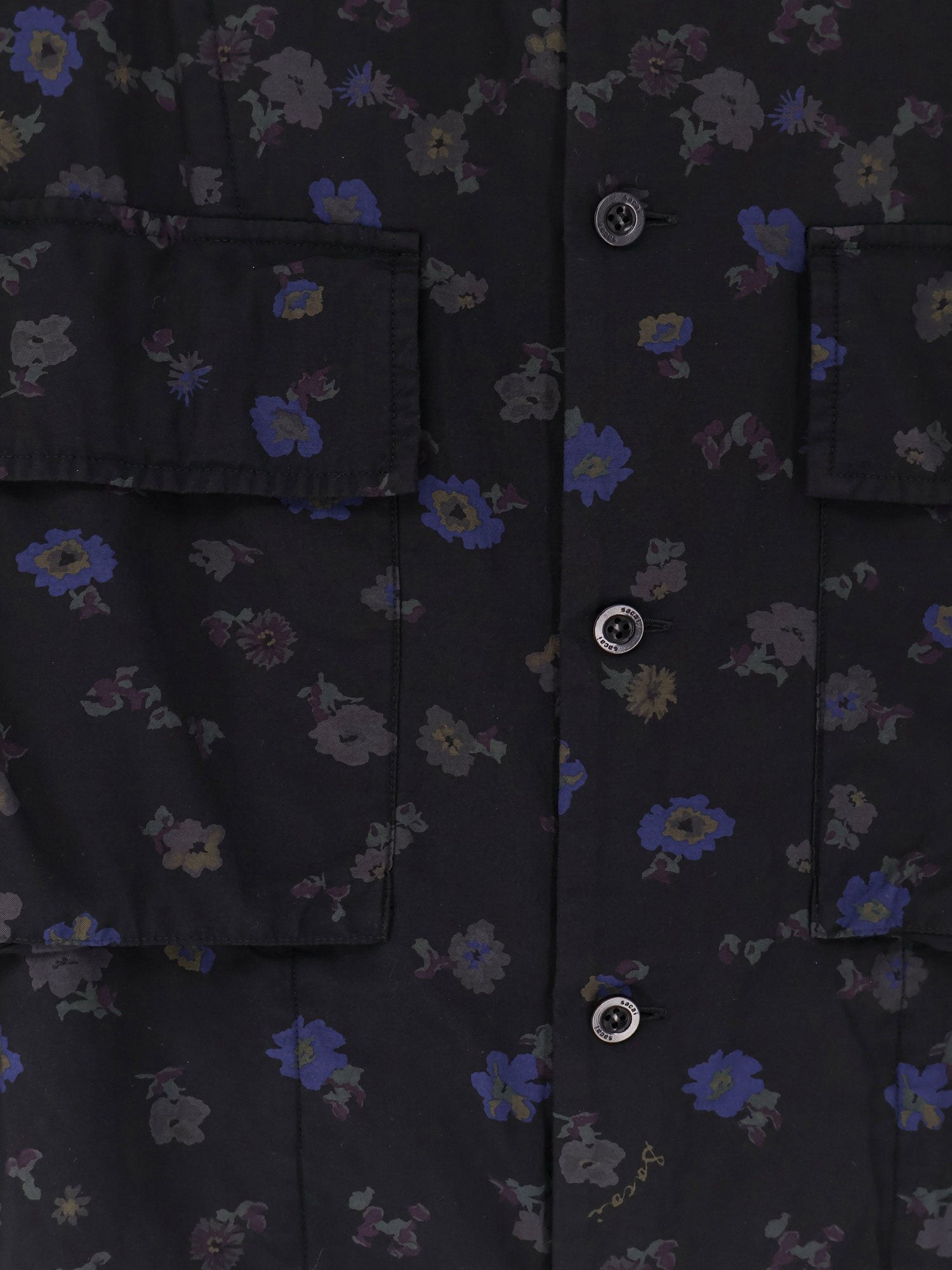 Cotton blend shirt with floral print - Image 3