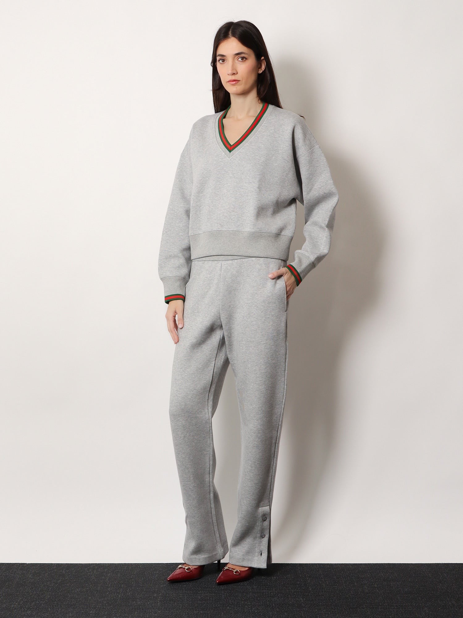 Cotton blend trouser with Web detail - Image 2