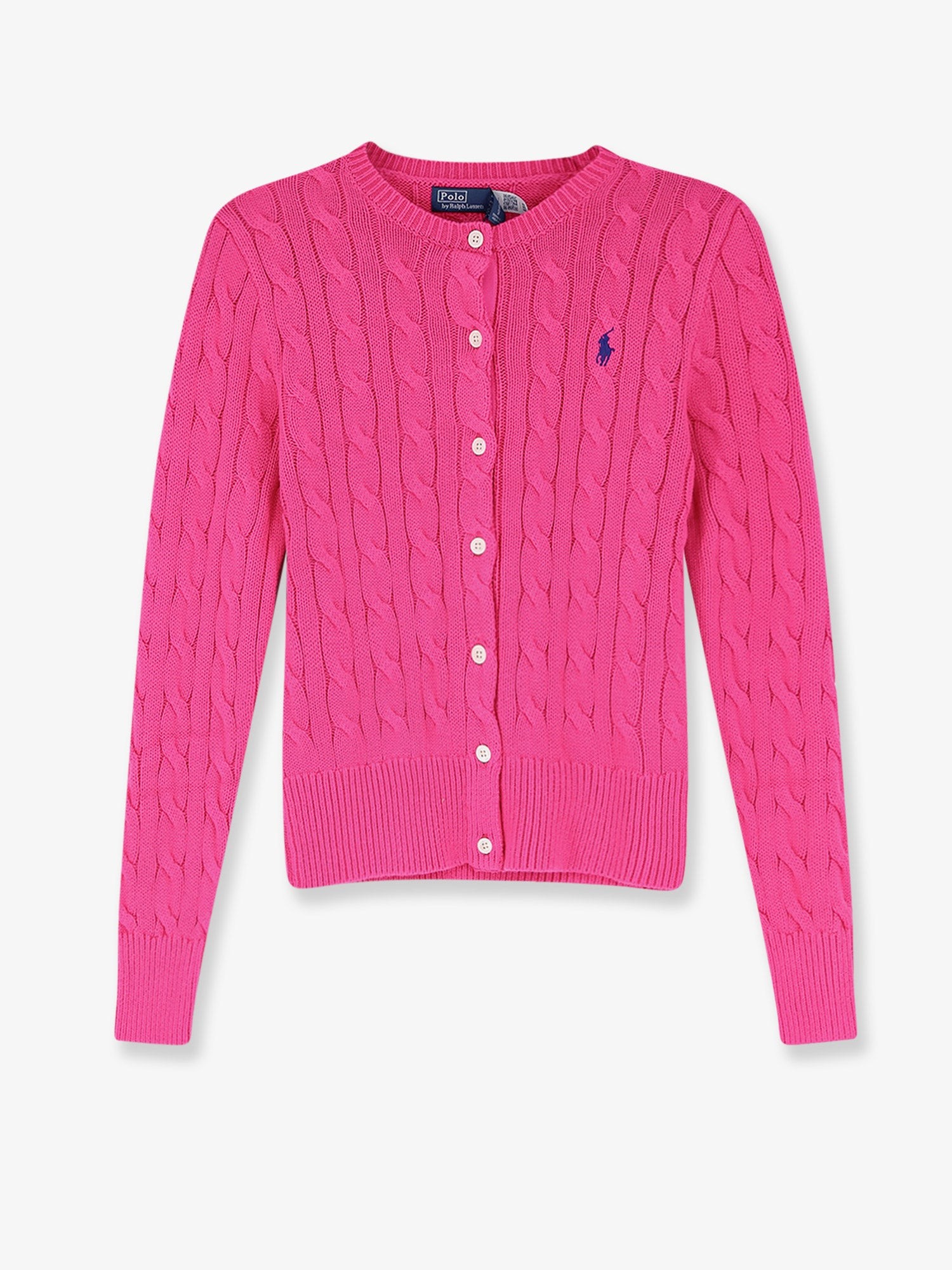 Cotton cardigan with contrasting logo
