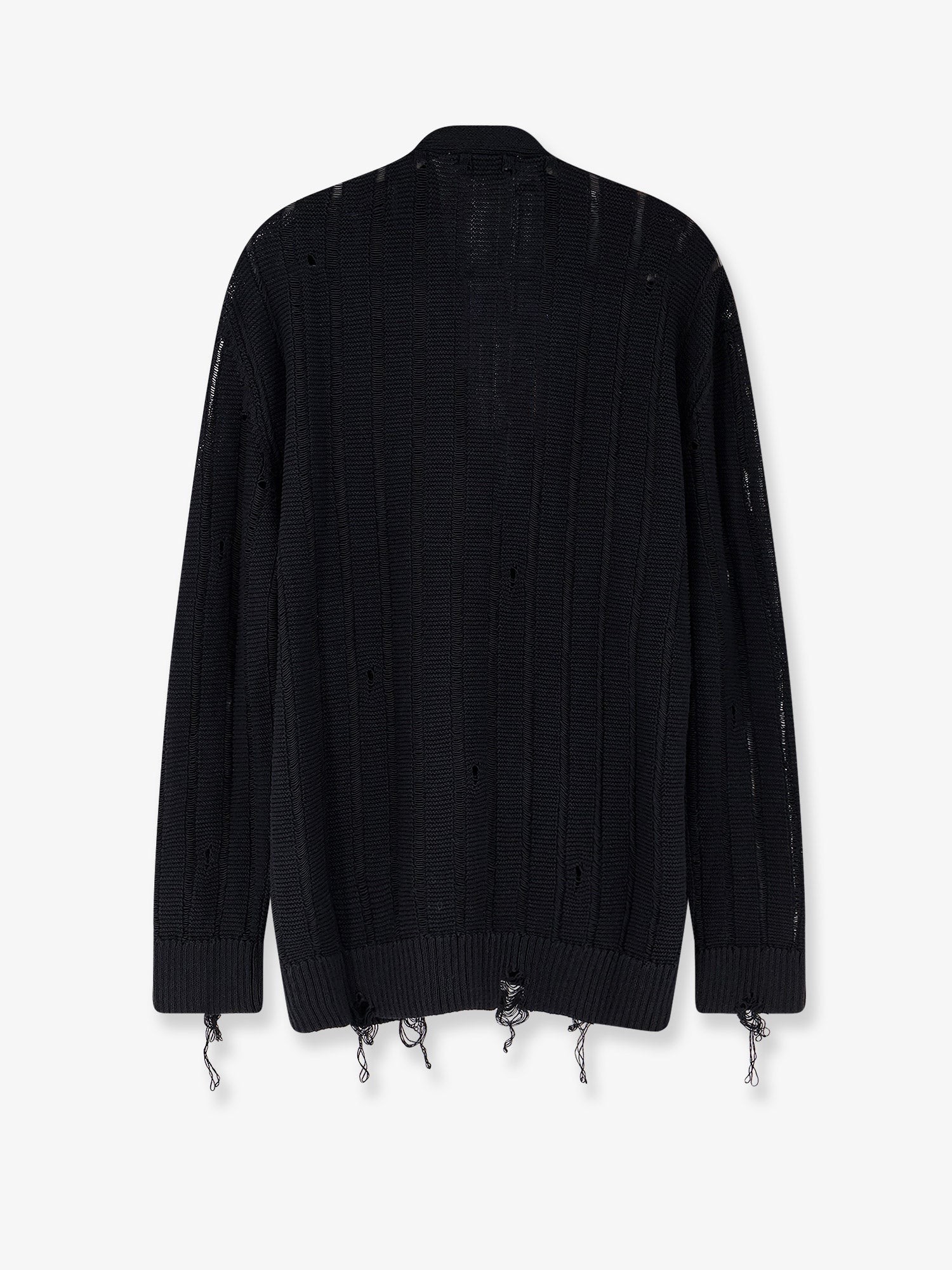 Cotton cardigan with destroyed effect - Image 2