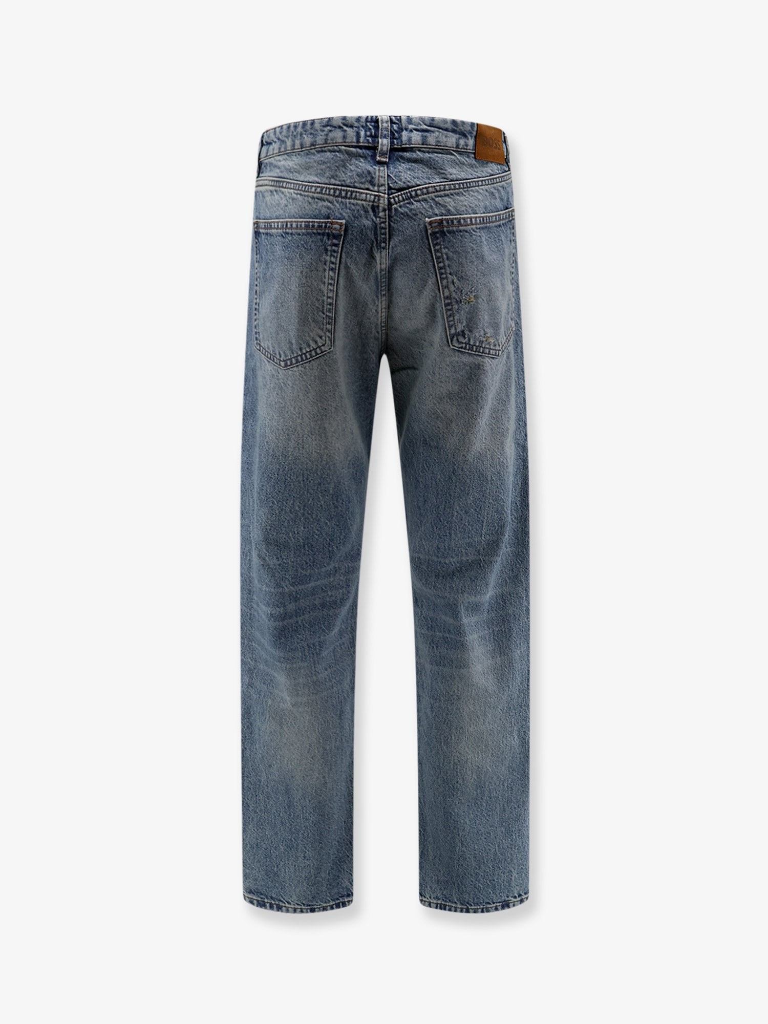 Cotton jeans with back suede logo patch - Image 2