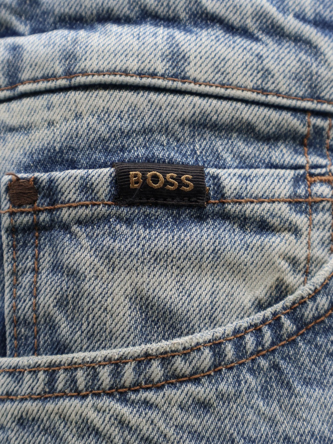 Cotton jeans with back suede logo patch - Image 3