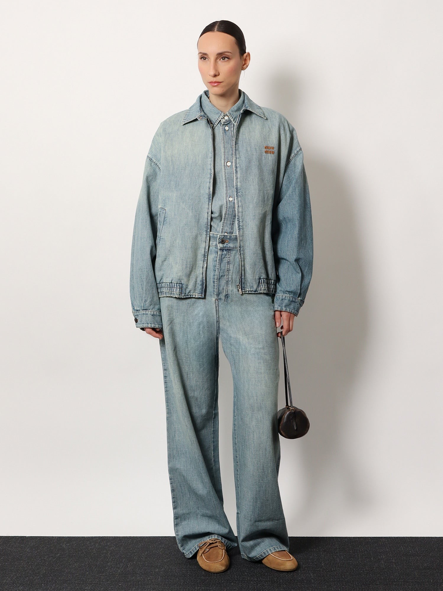 Cotton Jeans with Logo Lettering embroidery - Image 2