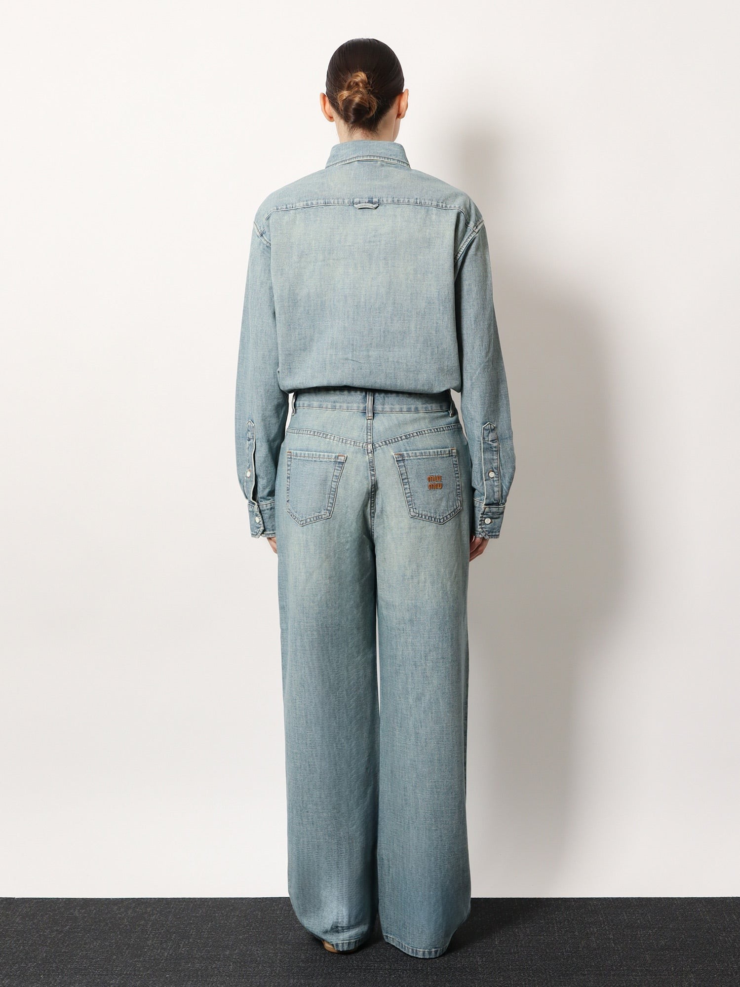 Cotton Jeans with Logo Lettering embroidery - Image 3