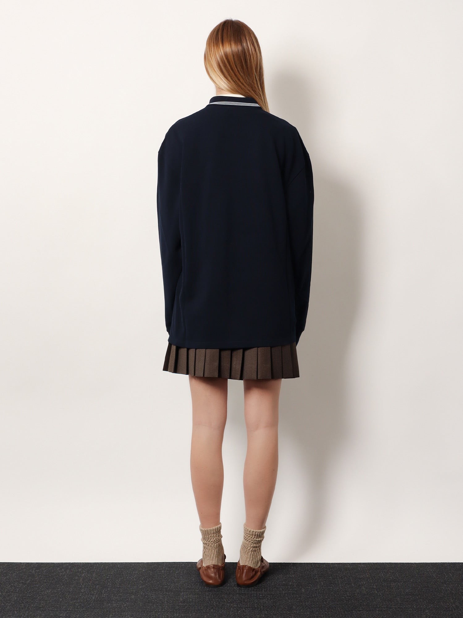 Cotton polo shirt with asymmetric metal zip detail - Image 4