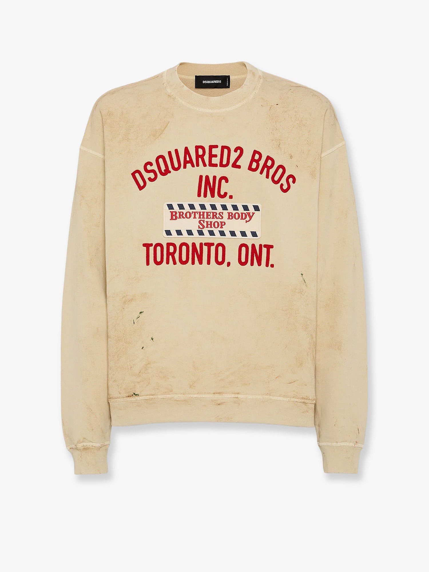 Cotton sweatshirt with distressed effect