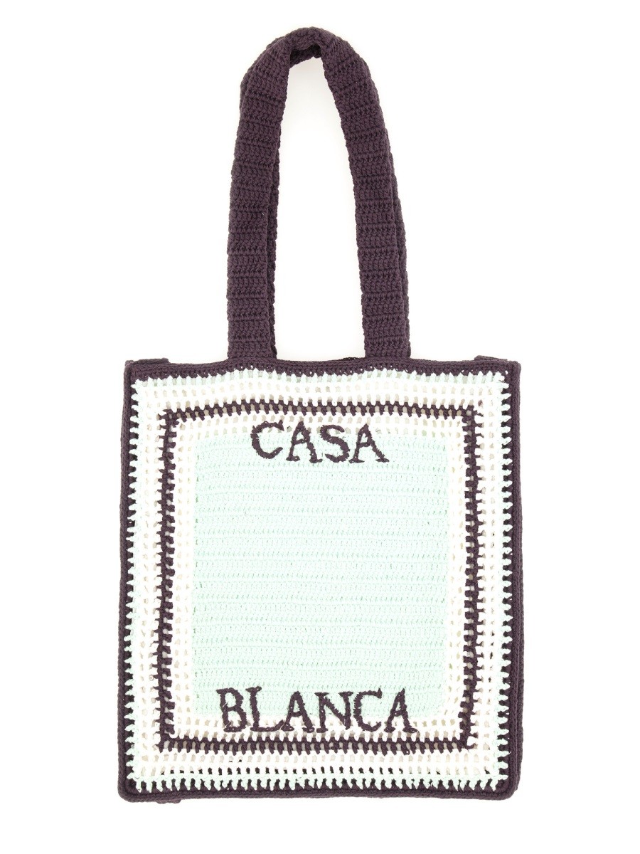 CROCHET BAG WITH LOGO