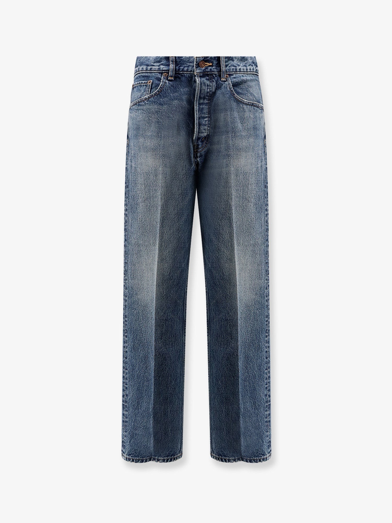 Denim jeans with back logo label