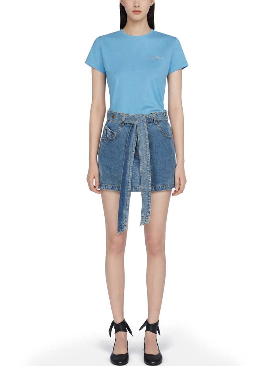 DENIM SKIRT WITH BELT - Image 2