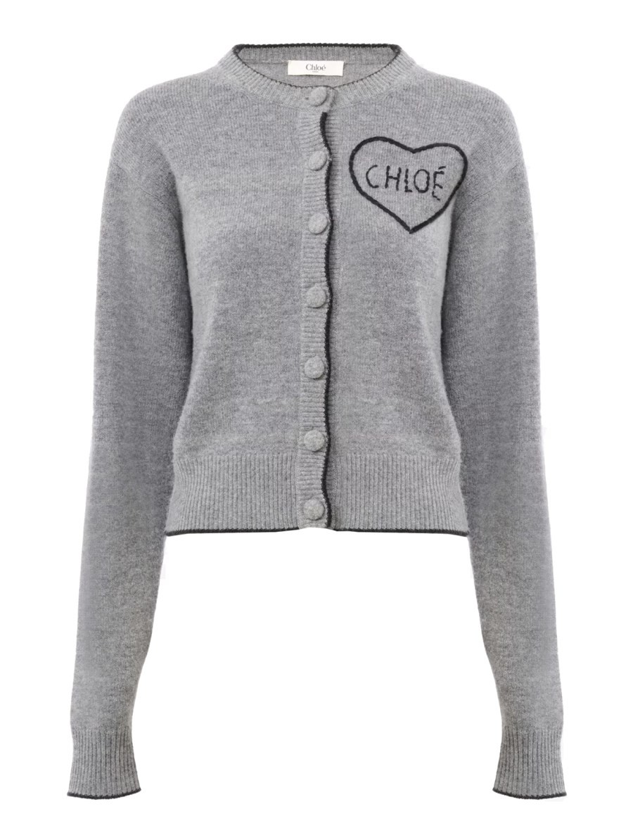 FITTED CARDIGAN WITH LOGO