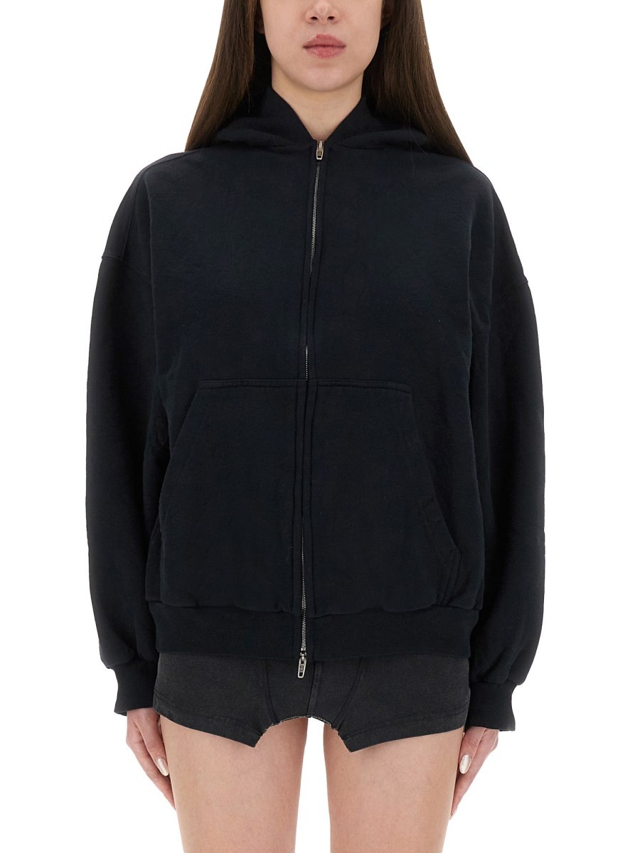 "FLIPPED" ZIPPERED SWEATSHIRT