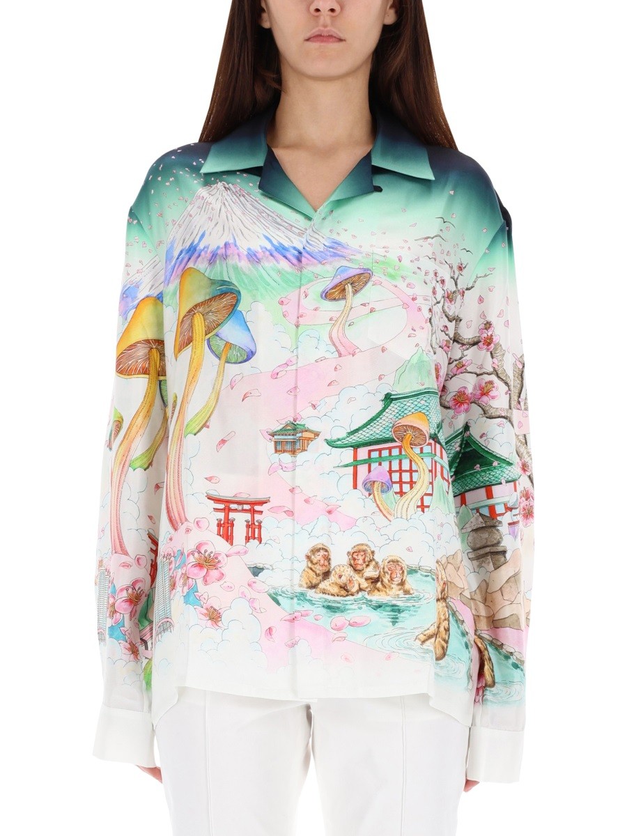 "FLOWER" PRINT SHIRT