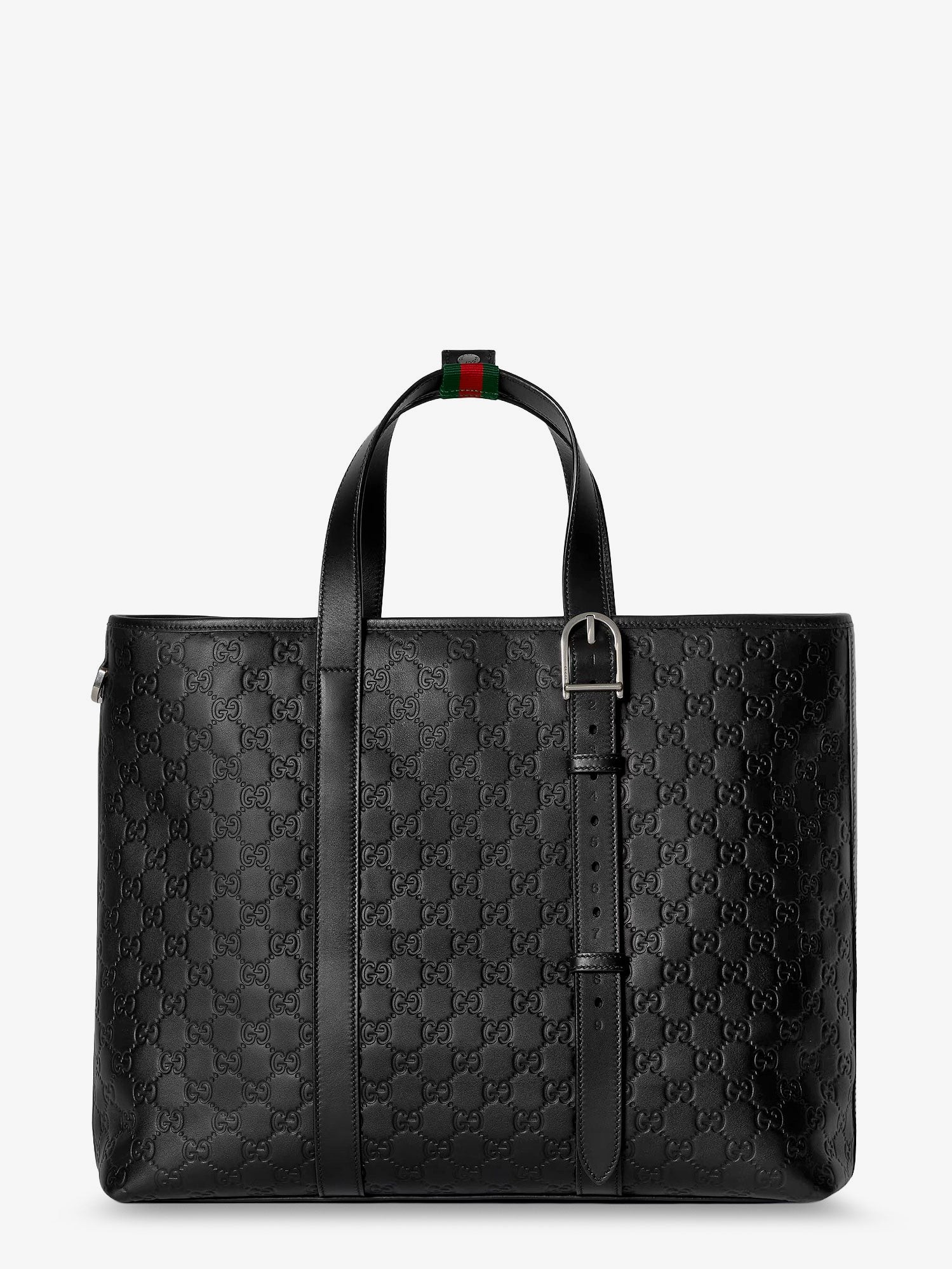 GG Emblem leather shopping bag with embossed GG motif
