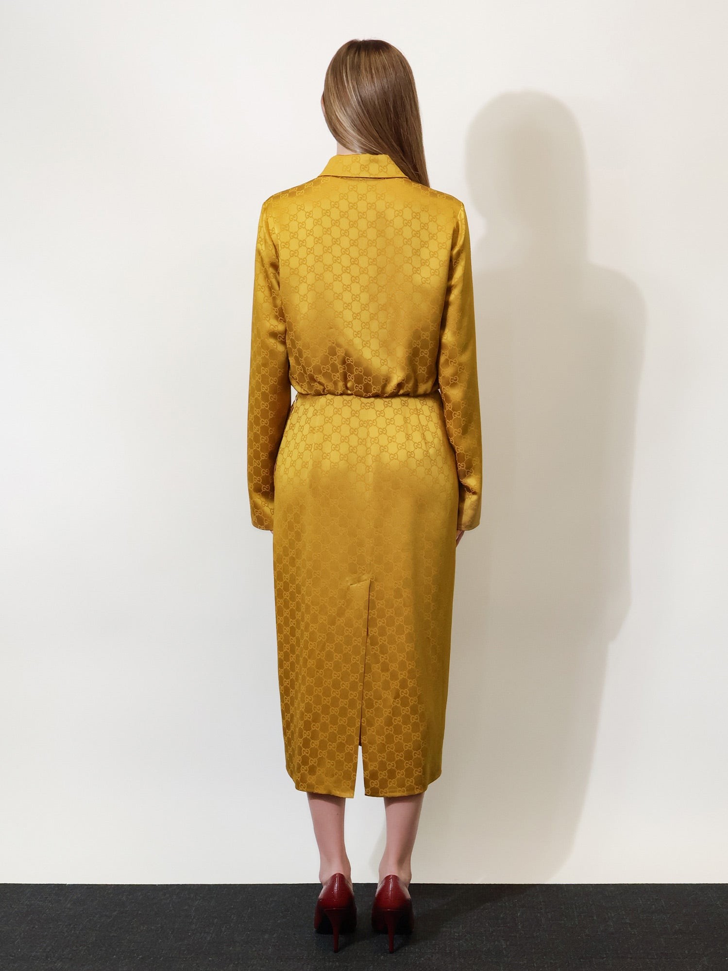GG satin Chemisier Dress - Image 3