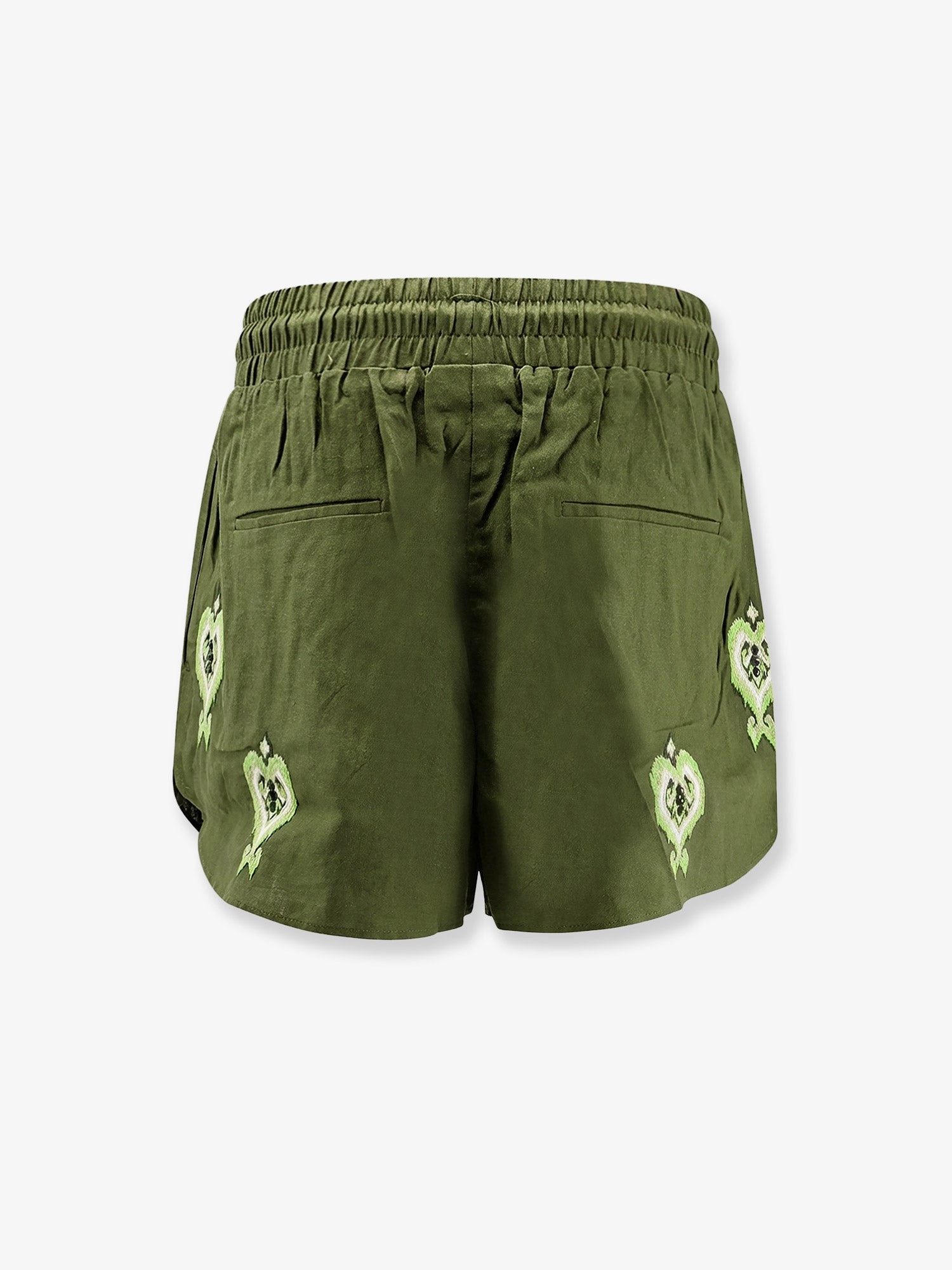 Green heart tapestry embroidered lenzing™ ecovero™ euroflax™ shorts - Image 4