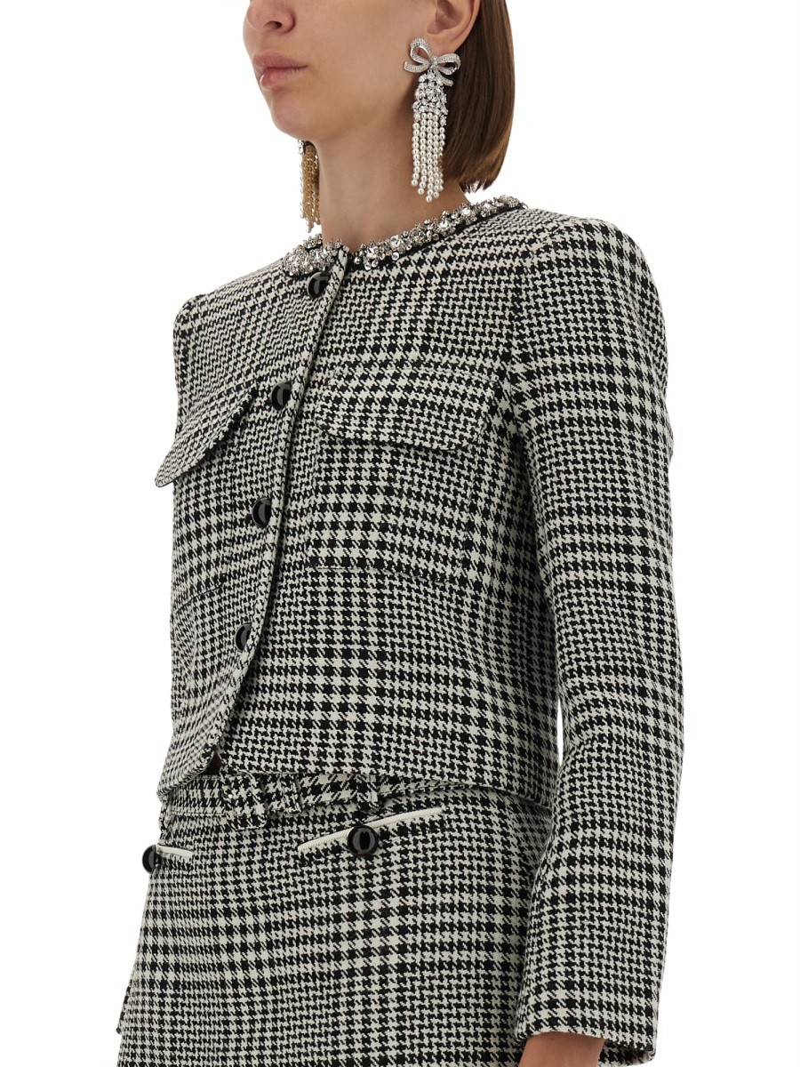 HOUNDSTOOTH JACKET WITH CRYSTALS - Image 4