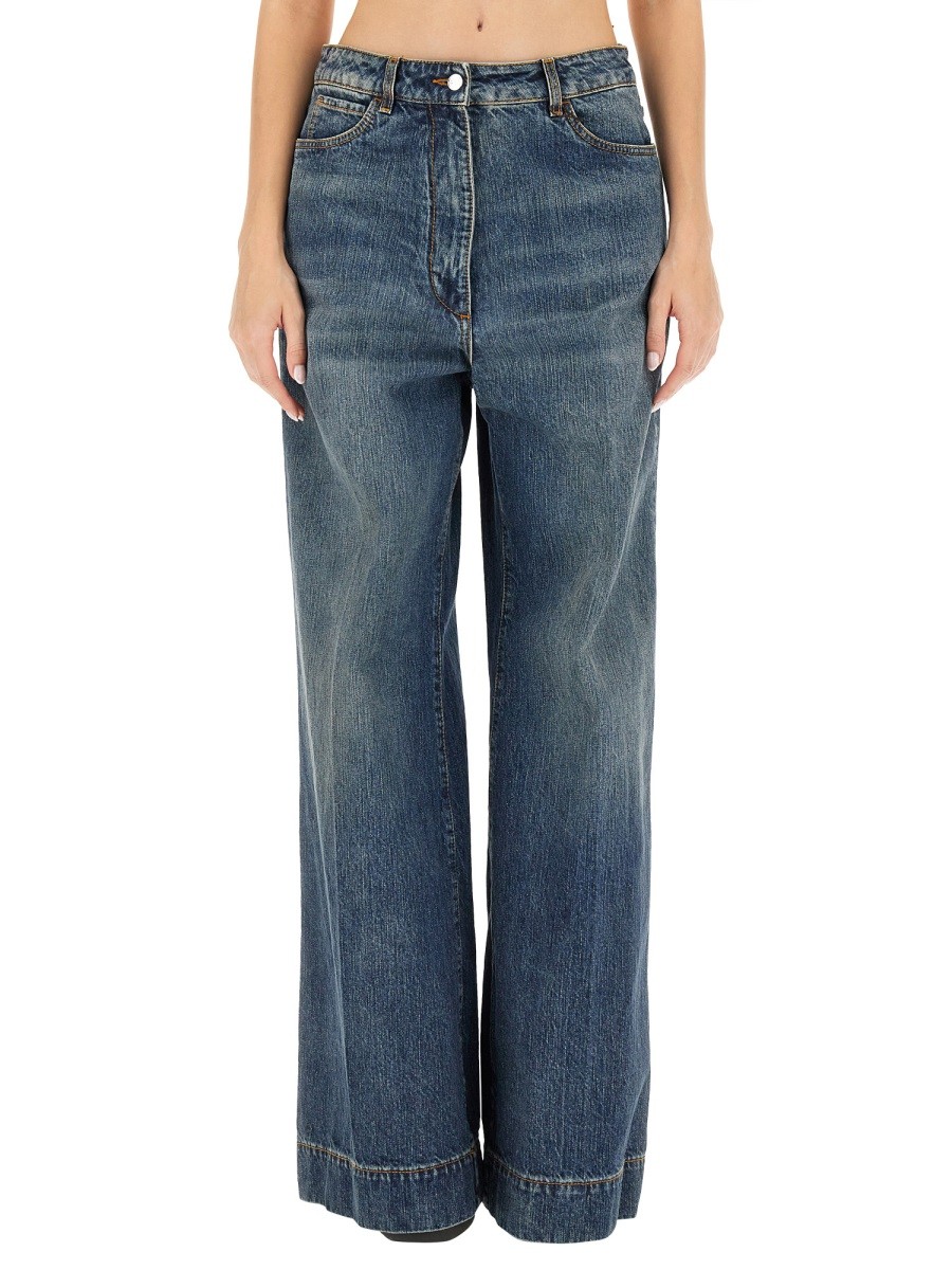 JEANS WITH EMBROIDERED PEGASUS