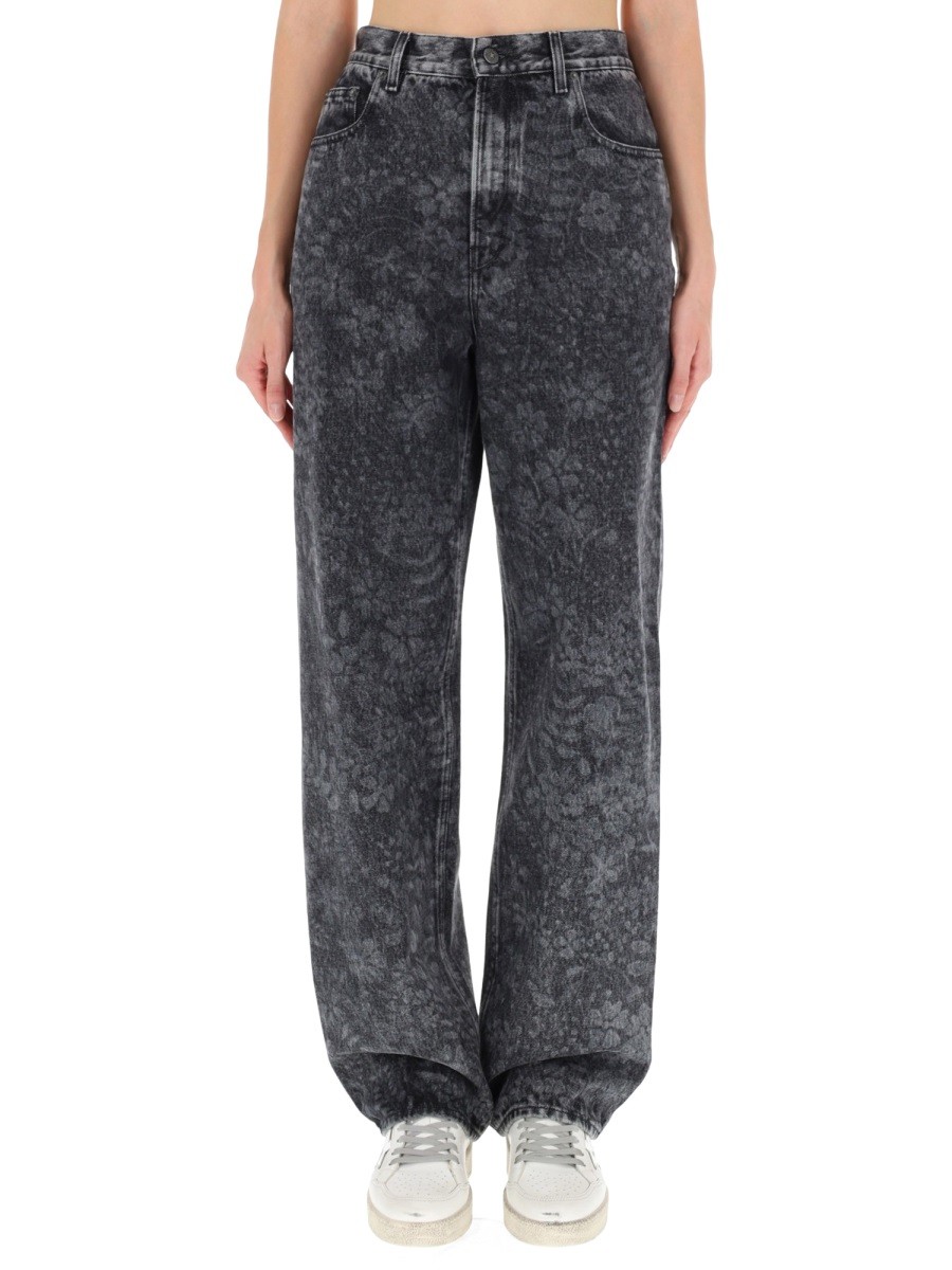 JEANS WITH FLORAL PATTERN
