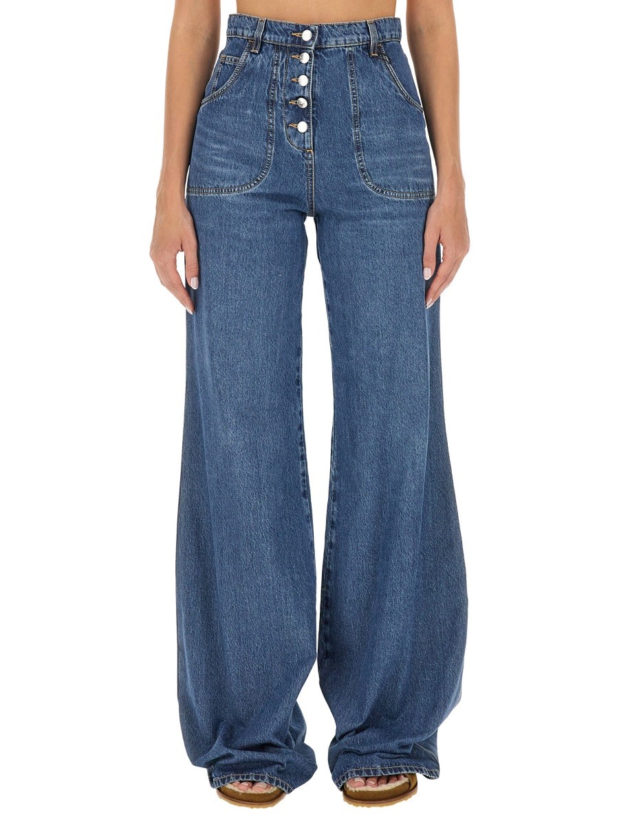 JEANS WITH FOLIAGE POCKETS
