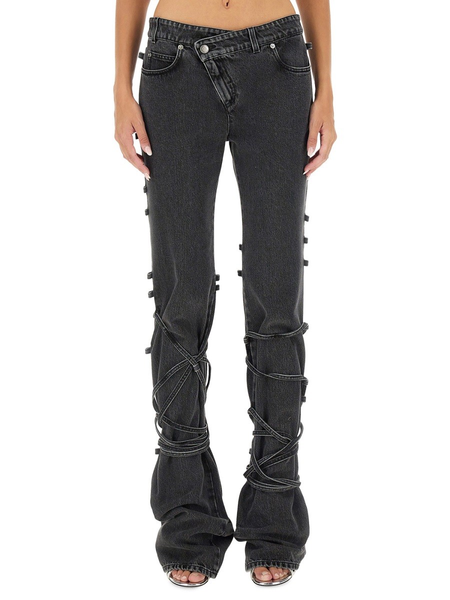 JEANS WITH KNOTTED DETAIL