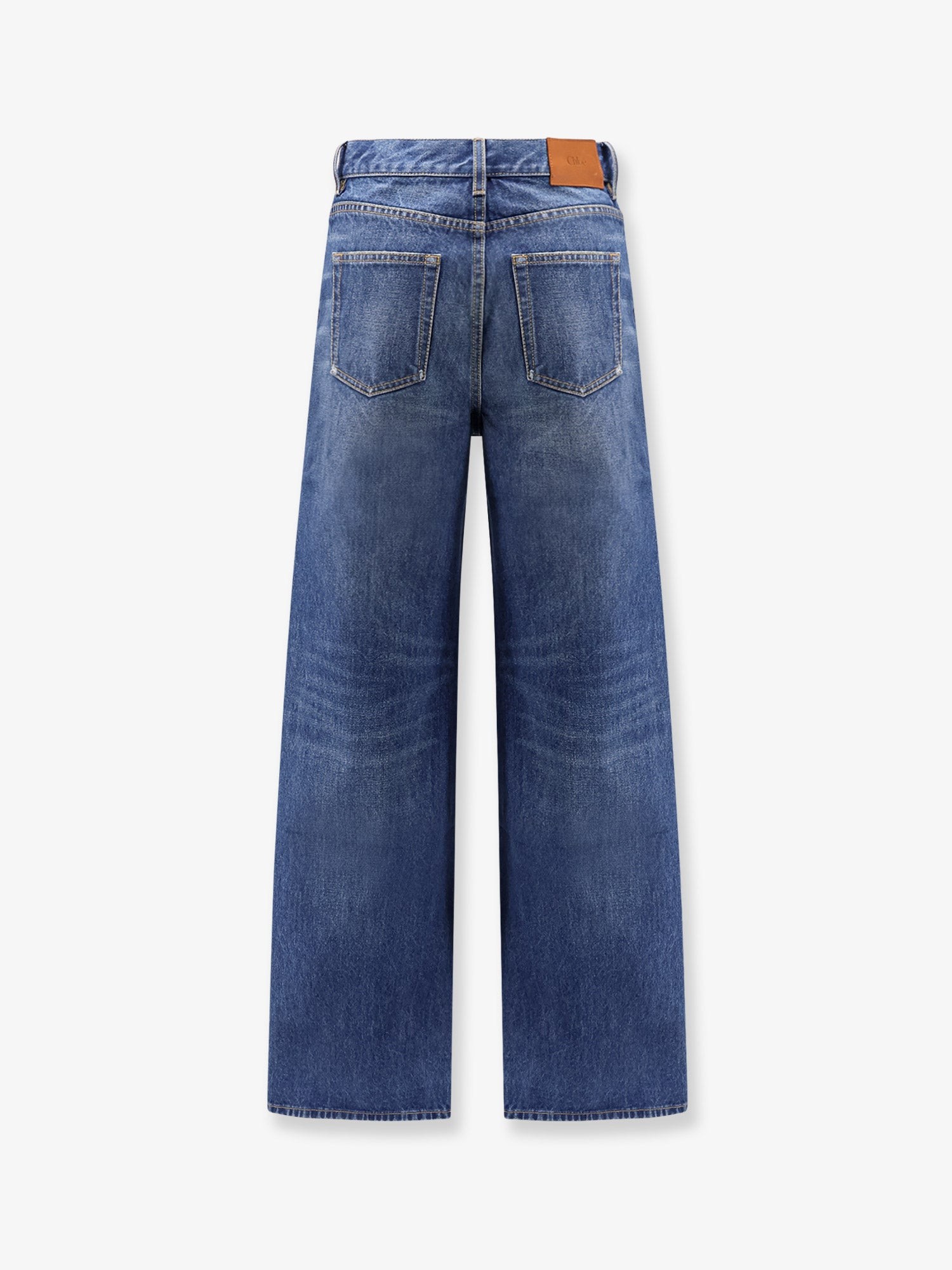 Jeans with leather logo tag - Image 2