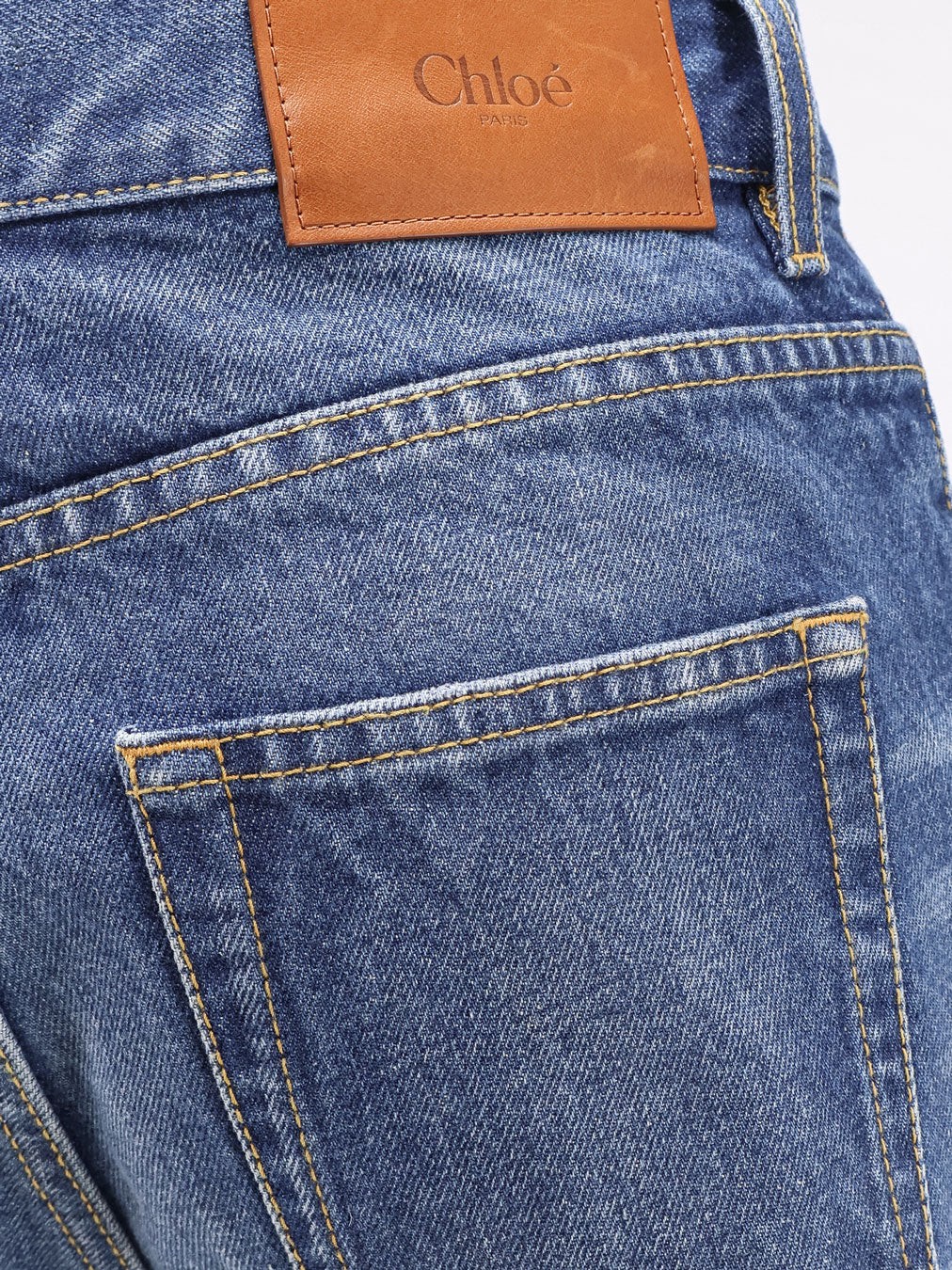 Jeans with leather logo tag - Image 3
