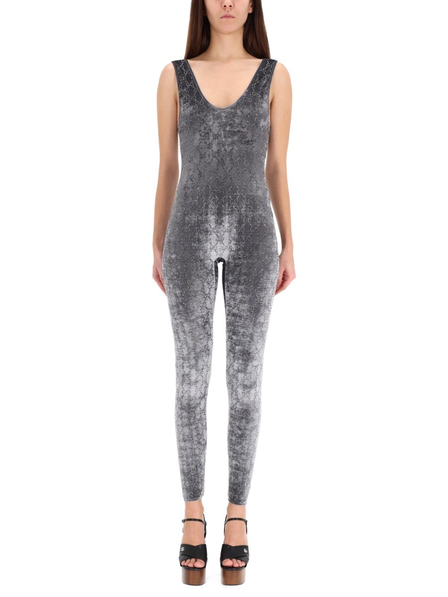 JUMPSUIT WITH "GG" EMBROIDERY