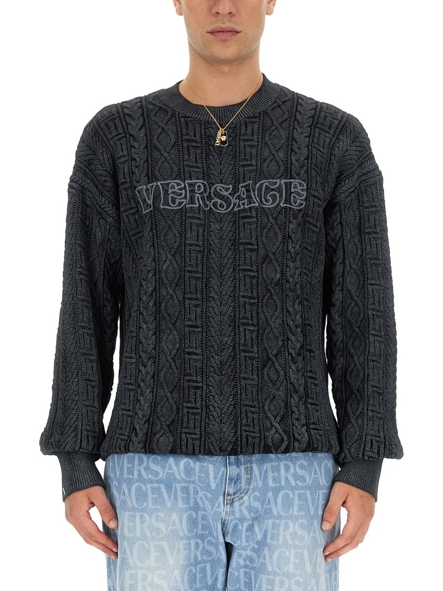 KNIT WITH GREEK BRAID WORK