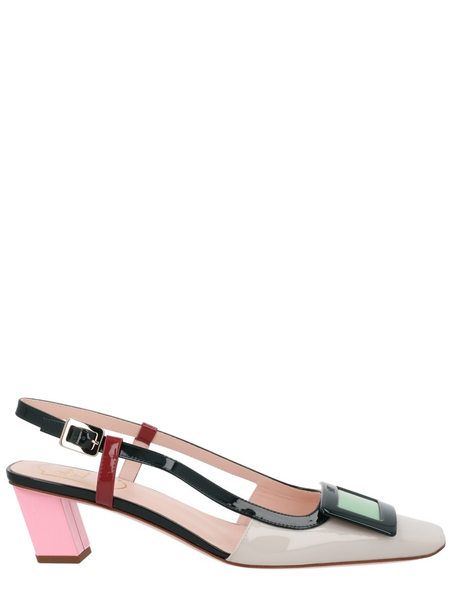 "LACQUERED" SLINGBACK PUMPS