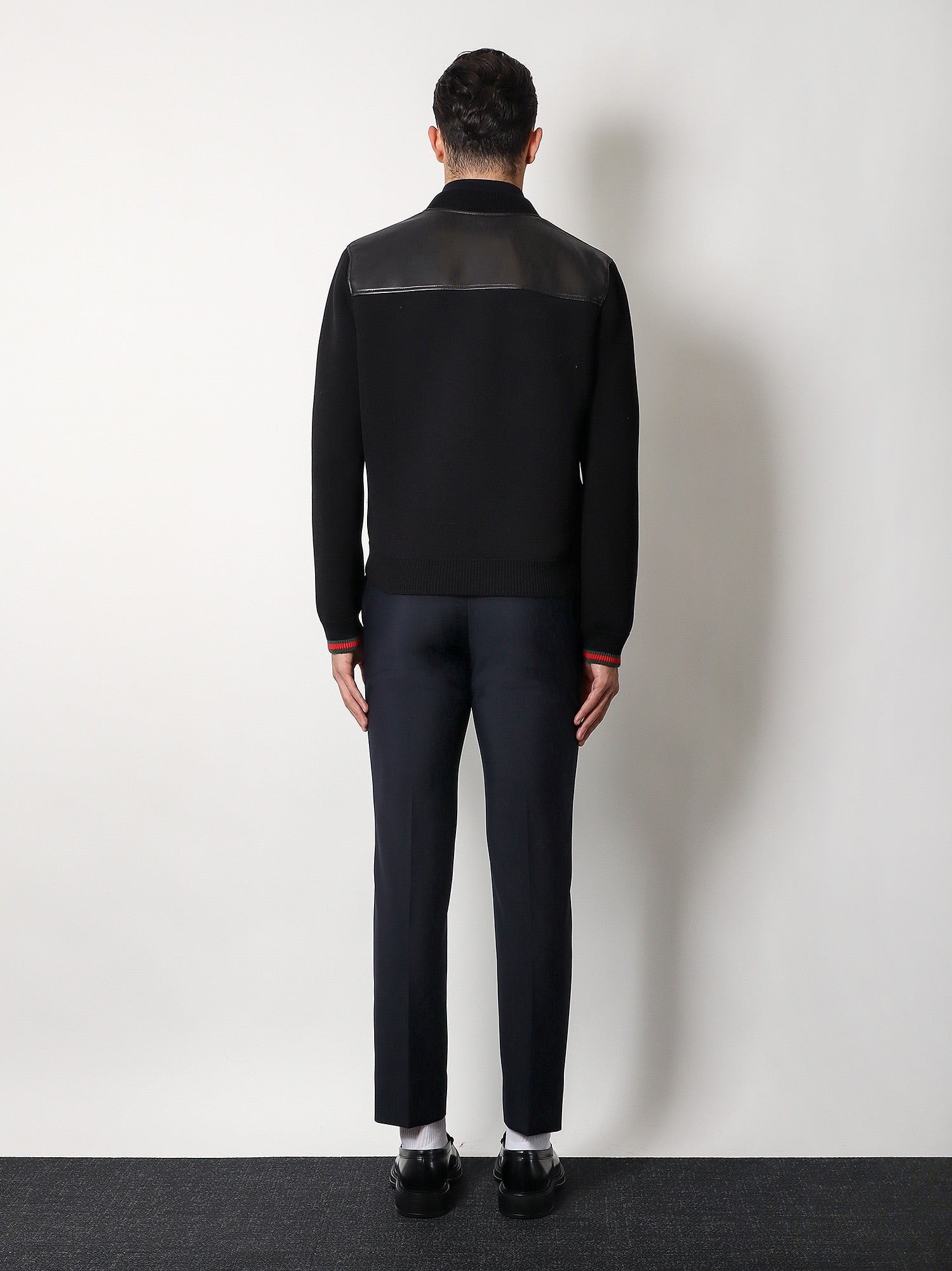 Leather and wool jacket - Image 3
