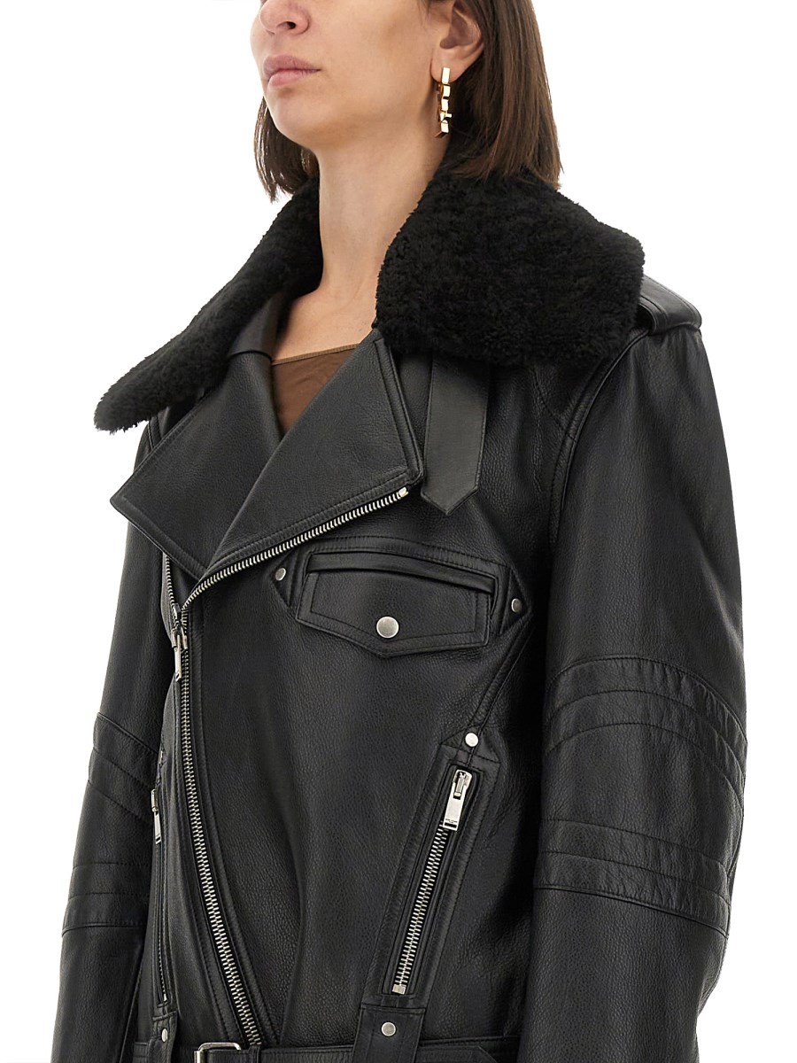 LEATHER BIKER JACKET - Image 4