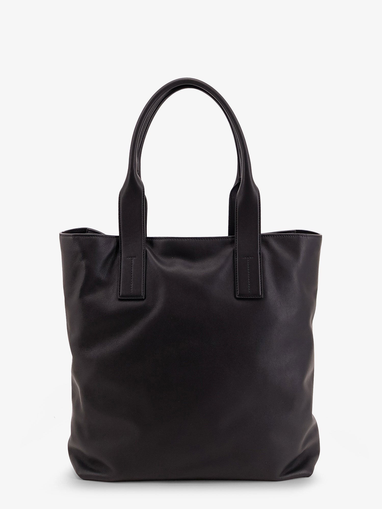 Leather shopping bag with logo lettering on the bottom - Image 2